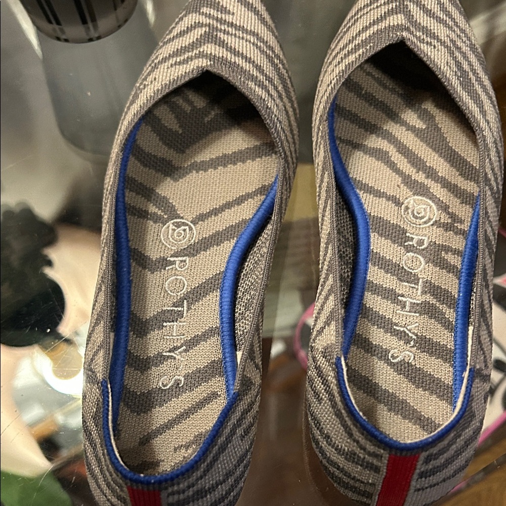 Rothy's Women's Patterned Flats in Blue and Gray